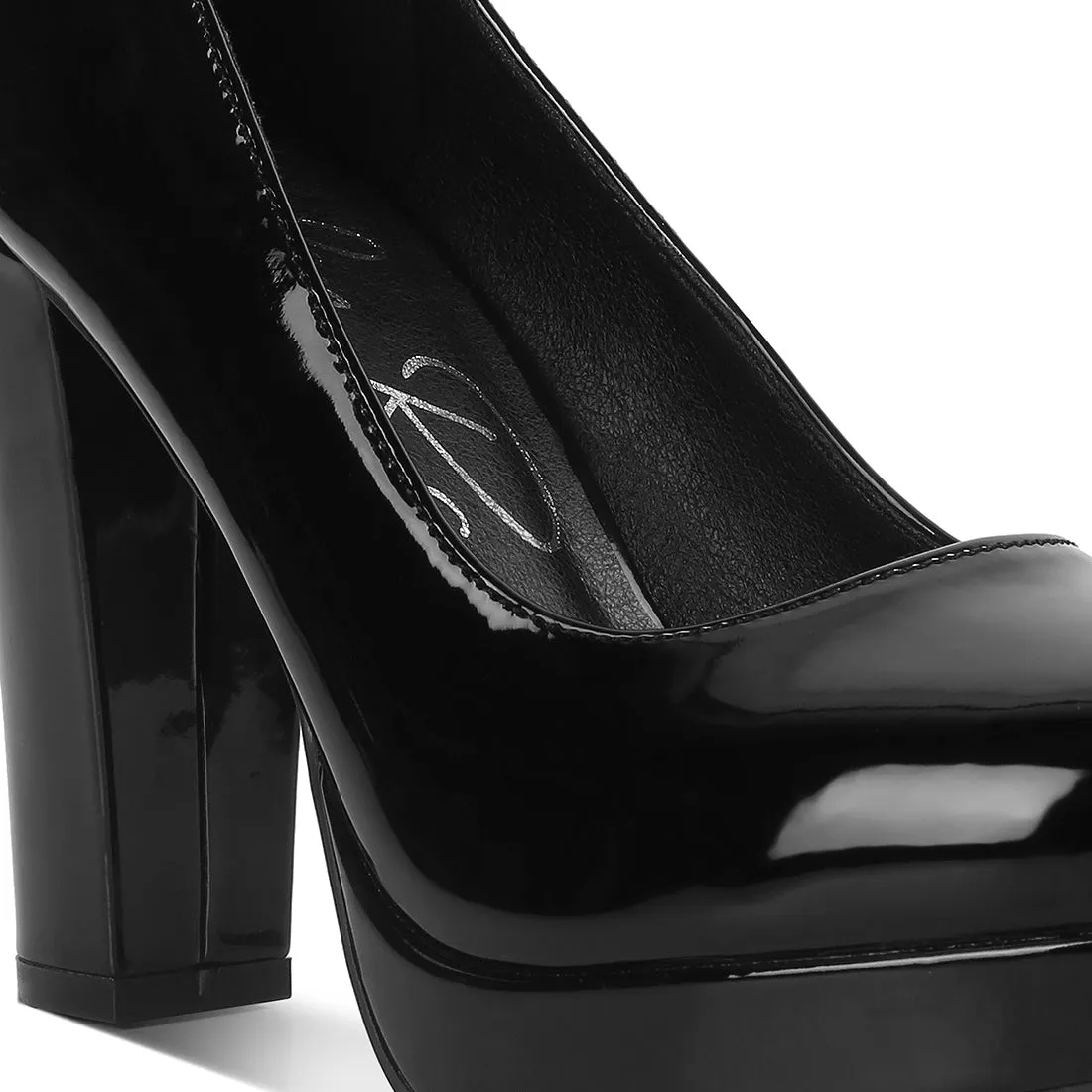 Patent Faux Leather Pump Sandals