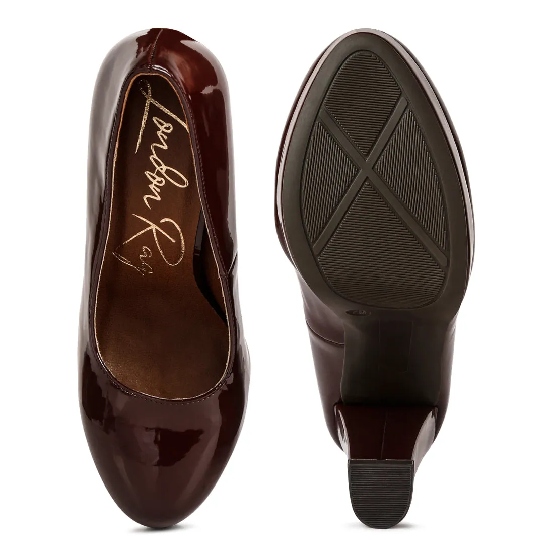 Patent Faux Leather Pump Sandals