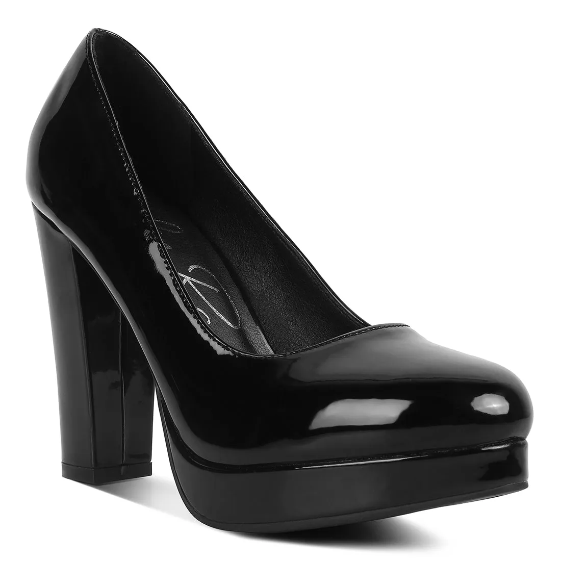 Patent Faux Leather Pump Sandals
