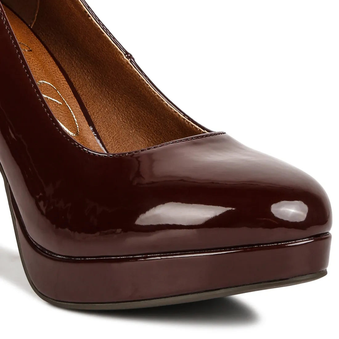 Patent Faux Leather Pump Sandals
