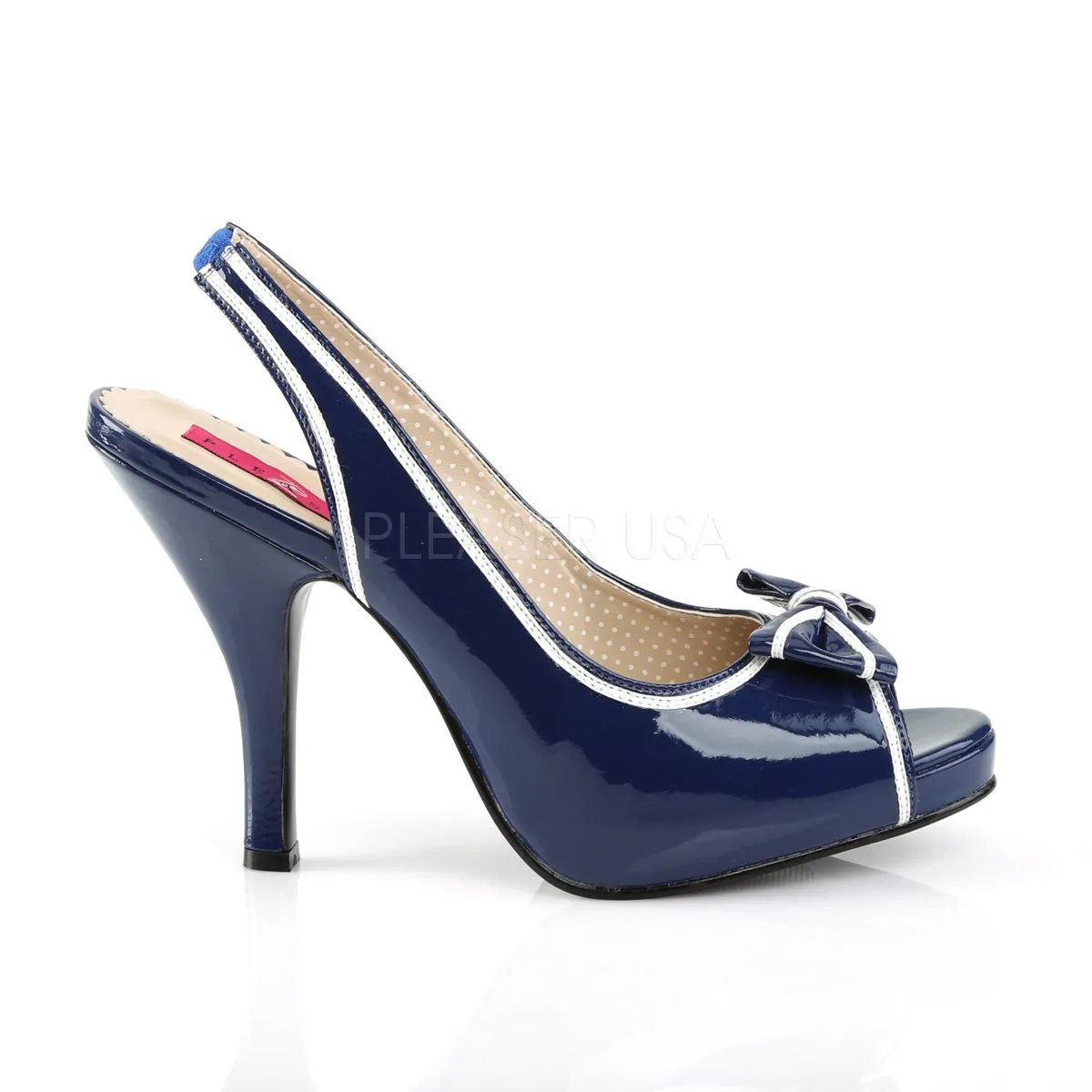 Peep Toe Slingback Sandal with Bow and 4-inch Heel 4-colors PINUP-10