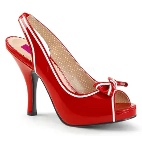 Peep Toe Slingback Sandal with Bow and 4-inch Heel 4-colors PINUP-10