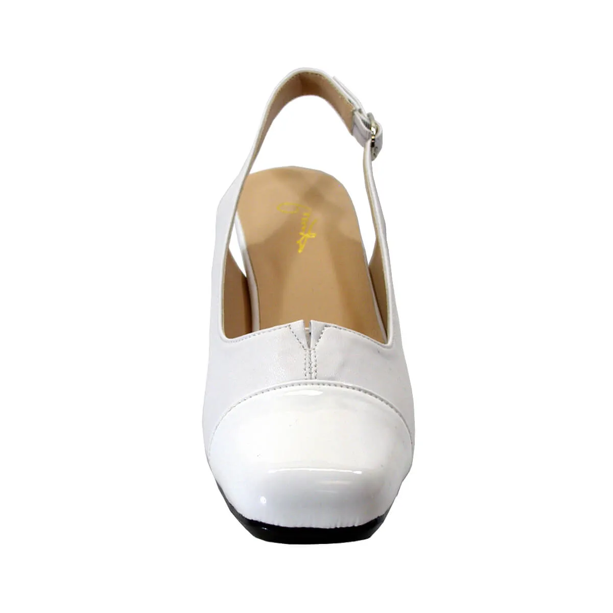 PEERAGE Luciana Women's Wide Width Leather Slingback Pumps