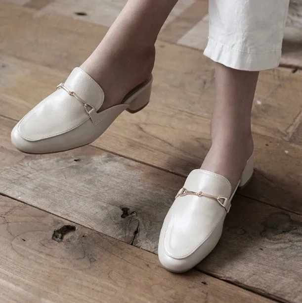 Petite Slip On Leather Loafers DS85