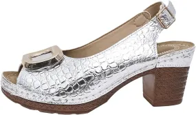 Platform Chunky Mid Heels Slingback Comfortable Elegant Dress Shoes,Womens Block Peep Toe Ankle Strap Sandals,Fashion Comfortable Mules