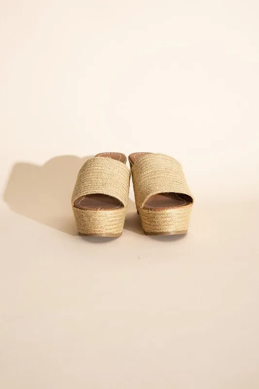Raffia Wedge Sandals
