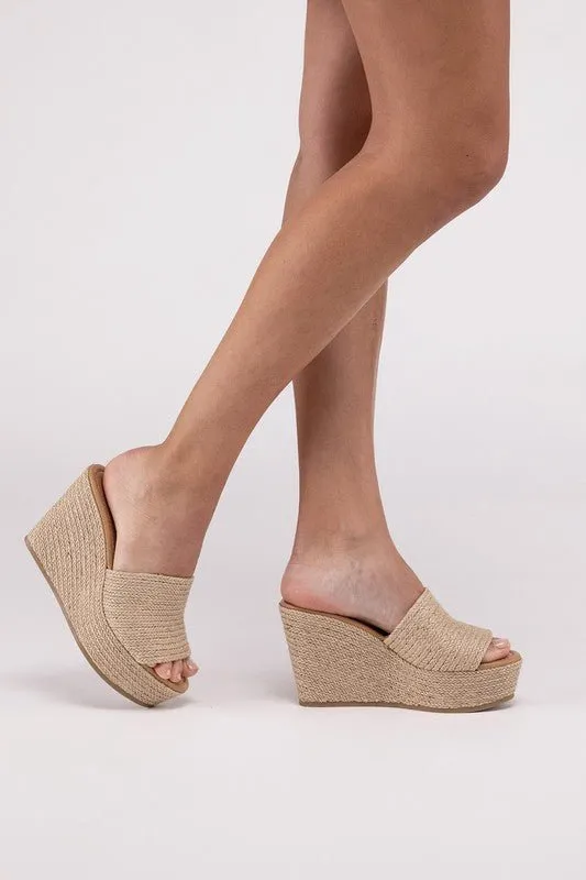 Raffia Wedge Sandals