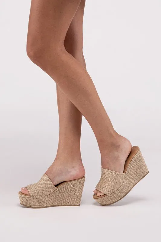Raffia Wedge Sandals