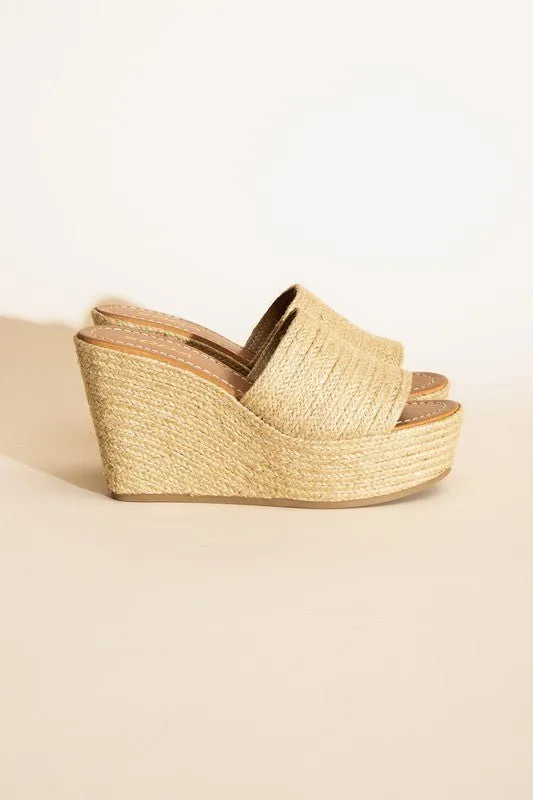 Raffia Wedge Sandals