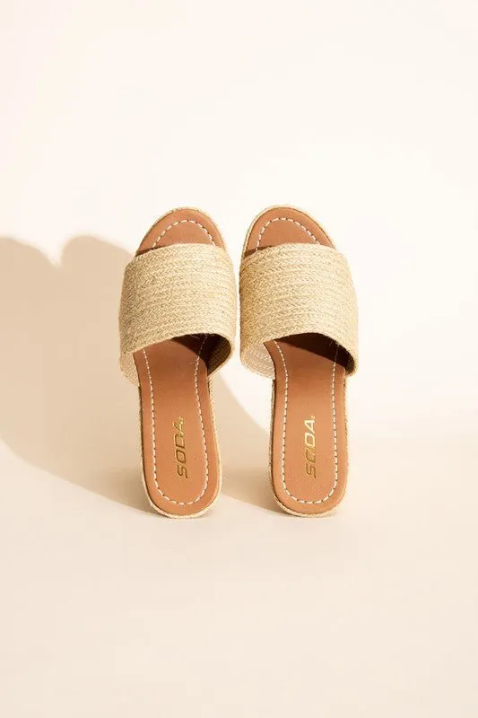 Raffia Wedge Sandals