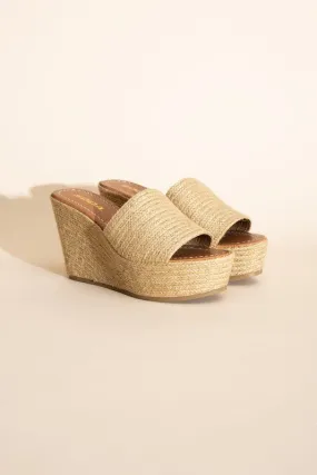 Raffia Wedge Sandals