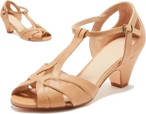 SHODENSE Women Round Open Toe Heeled Sandals Ankle T-Strap Kitten Heel Pumps Cut Out 2" Low Chunky Heel Sandal Shoes Dressy Strappy Buckle Mary Jane Heels Retro Elegant Wedding 4-11 M US SHODENSE Women Round Open Toe Heeled Sandals Ankle T-Strap Kitten Heel Pumps Cut Out 2" Low Chunky Heel Sandal Shoes Dressy Strappy Buckle Mary Jane Heels Retro Elegant Wedding 4-11 M US