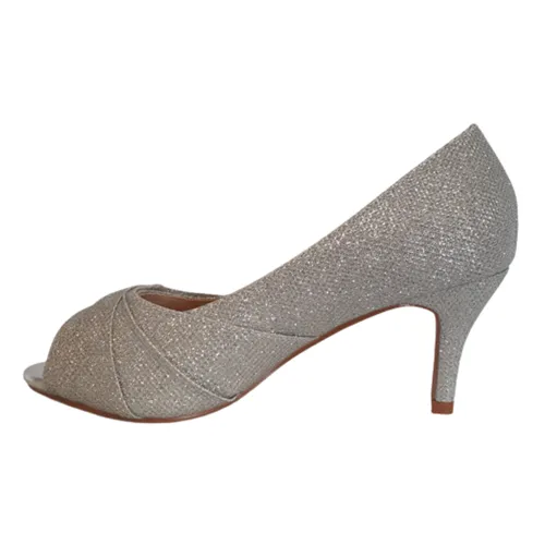 Sorento Peep Toe Pumps - Ballybeg - Silver