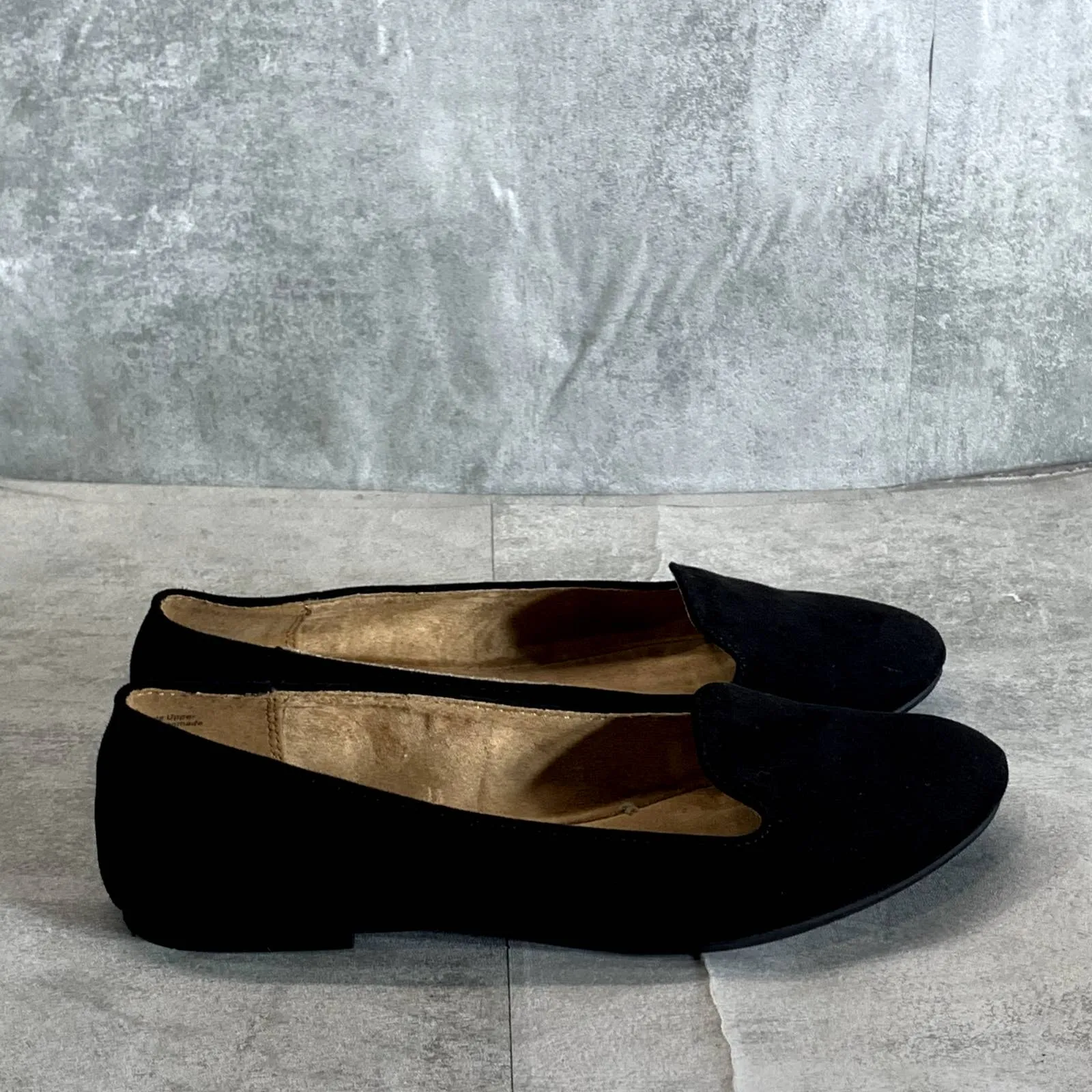 STYLE & CO Women's Black Micro Alysonn Round-Toe Slip-On Loafer Flats SZ 8