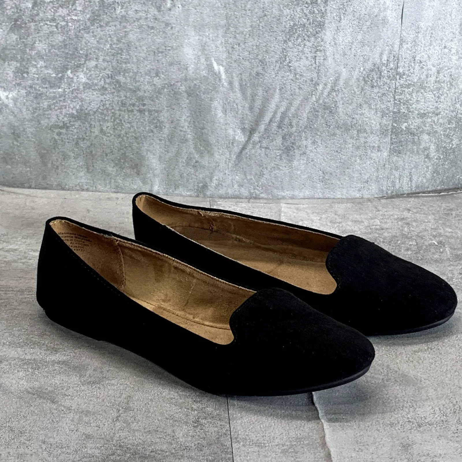 STYLE & CO Women's Black Micro Alysonn Round-Toe Slip-On Loafer Flats SZ 8