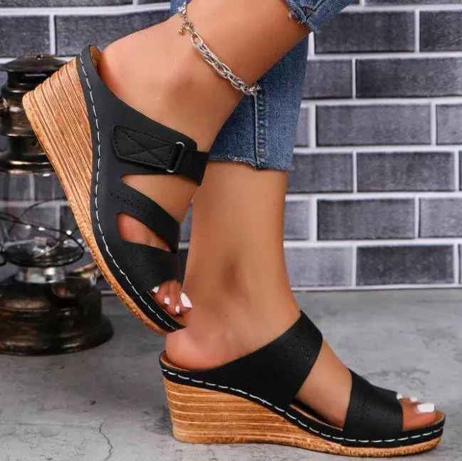 Wedge Sandals for Women 2025 Dressy Platform Sandals Women Casual Comfortable Fashion Mid Heels Open Toe Espadrilles Wedges Slip on Shoes Dressy Summer Flat Heels
