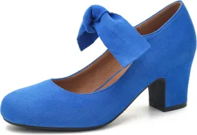 Women's Bow Mary Jane Block Heel Pumps Closed Round Toe Low Chunky Heels Ankle Strap Wedding Dress Evening Party Shoes Women's Bow Mary Jane Block Heel Pumps Closed Round Toe Low Chunky Heels Ankle Strap Wedding Dress Evening Party Shoes
