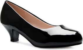 Women's Classic Closed Toe Kitten Heel Pumps | Dress, Work, Party Low Heeled Women's Classic Closed Toe Kitten Heel Pumps | Dress, Work, Party Low Heeled