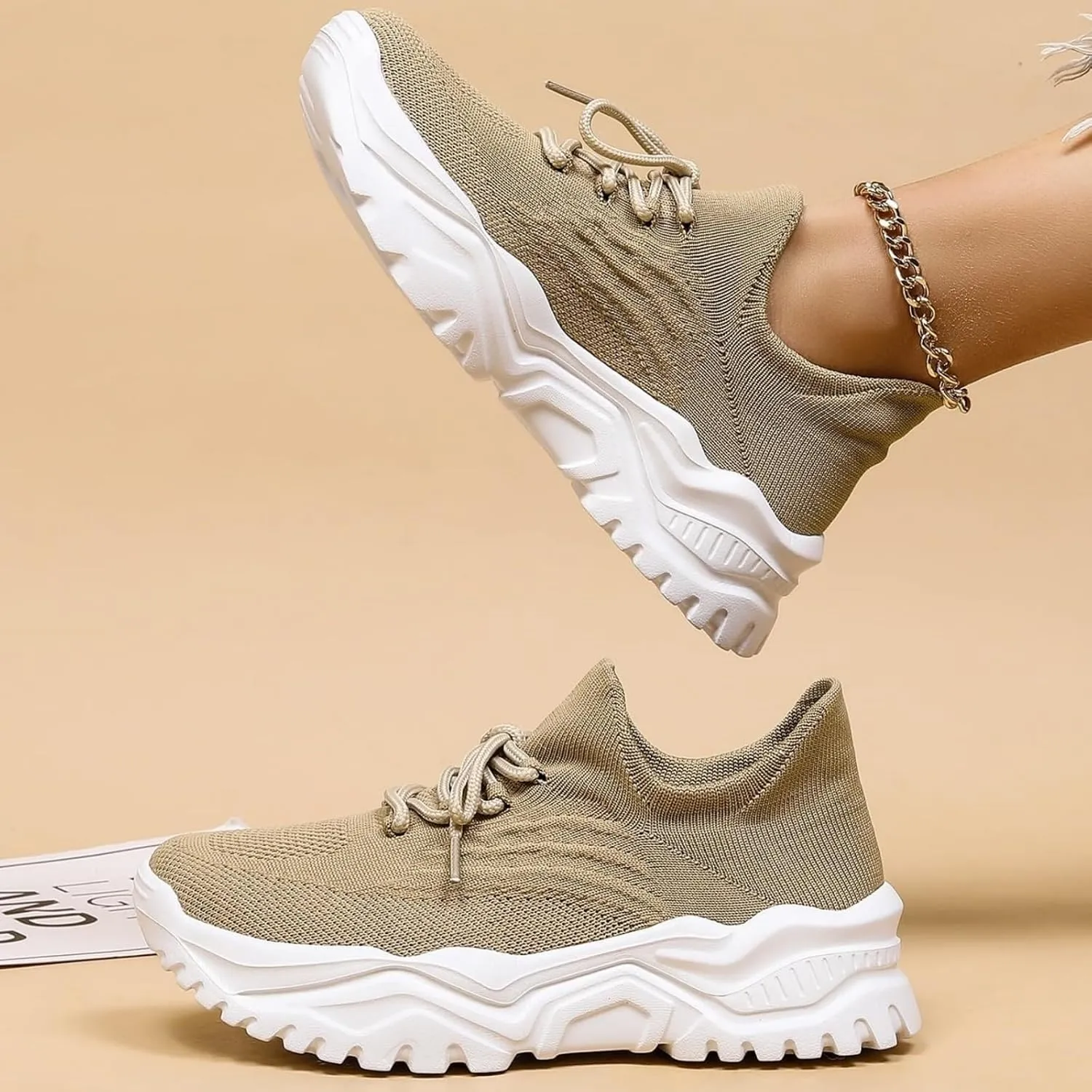 Womens Fashion Athletic Sneakers Mesh Lightweight Platform Slip On Sports Casual Shoes Breathable Soft Sole Comfortable Work Gym Trainers Orthopedic Summer Arch Support Shoes