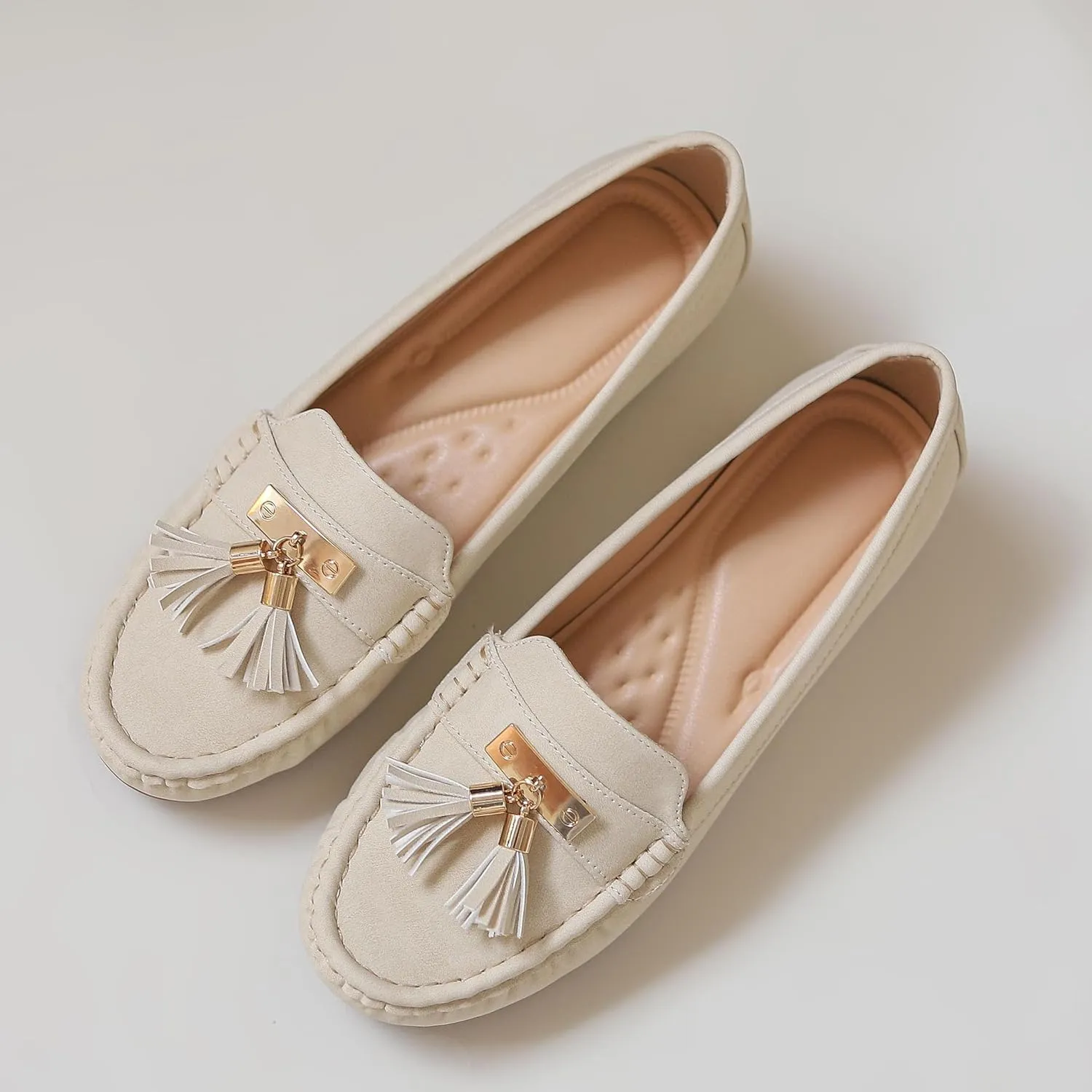 Women's Hidden Wedge Heel Loafers Slip-On Tassel Work Walking Shoes