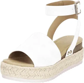 Womens Open Toe Buckle Ankle Strap Espadrilles Flatform Wedge Casual Sandal Wedge Sandal Ankle Buckle Beach Open Toe Wide Widge Sanddals Orthopedic Width